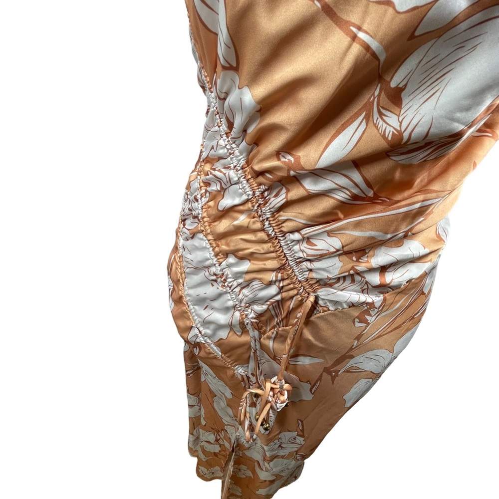 Hello Molly Peach Floral One Shoulder Treat Yourself Dress - Picture 6 of 11